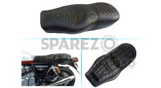Royal Enfield Black Genuine Leather Dual Seat For GT Continental and Interceptor 650 - SPAREZO
